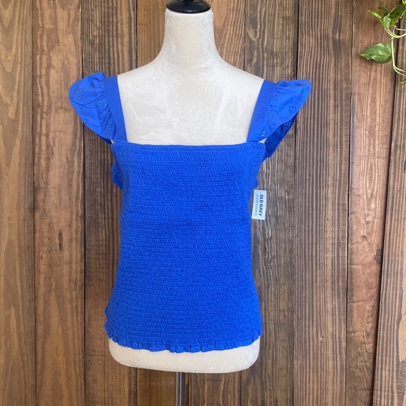 Fitted Ruffle-Trim Smocked Cropped Top for Women - Picture 3 of 8